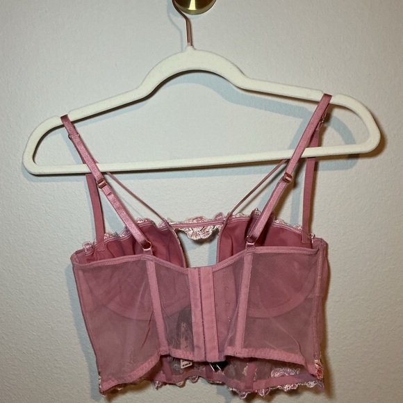 VS Pink Floral Embroidered Bustier Top - Picture 3 of 5